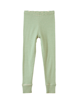 Caramel Kids' Judd Cotton Stripe Leggings, Green/Cream, Green/Cream