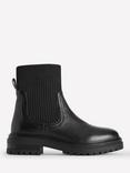 Boden Leather Stretch Panel Chelsea Boots, Black