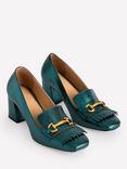 Boden Iris Ghillie Leather Heeled Pointed Loafers, Ponderosa Pine