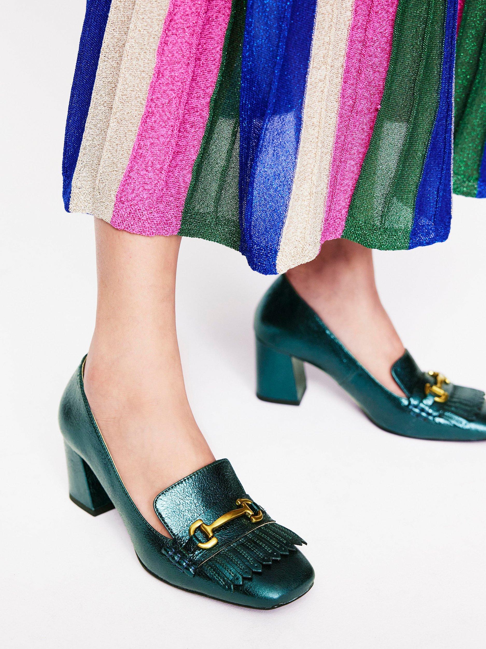 Product image 4 of 4, which shows Boden Iris Ghillie Leather Heeled Pointed Loafers, Ponderosa Pine, 4