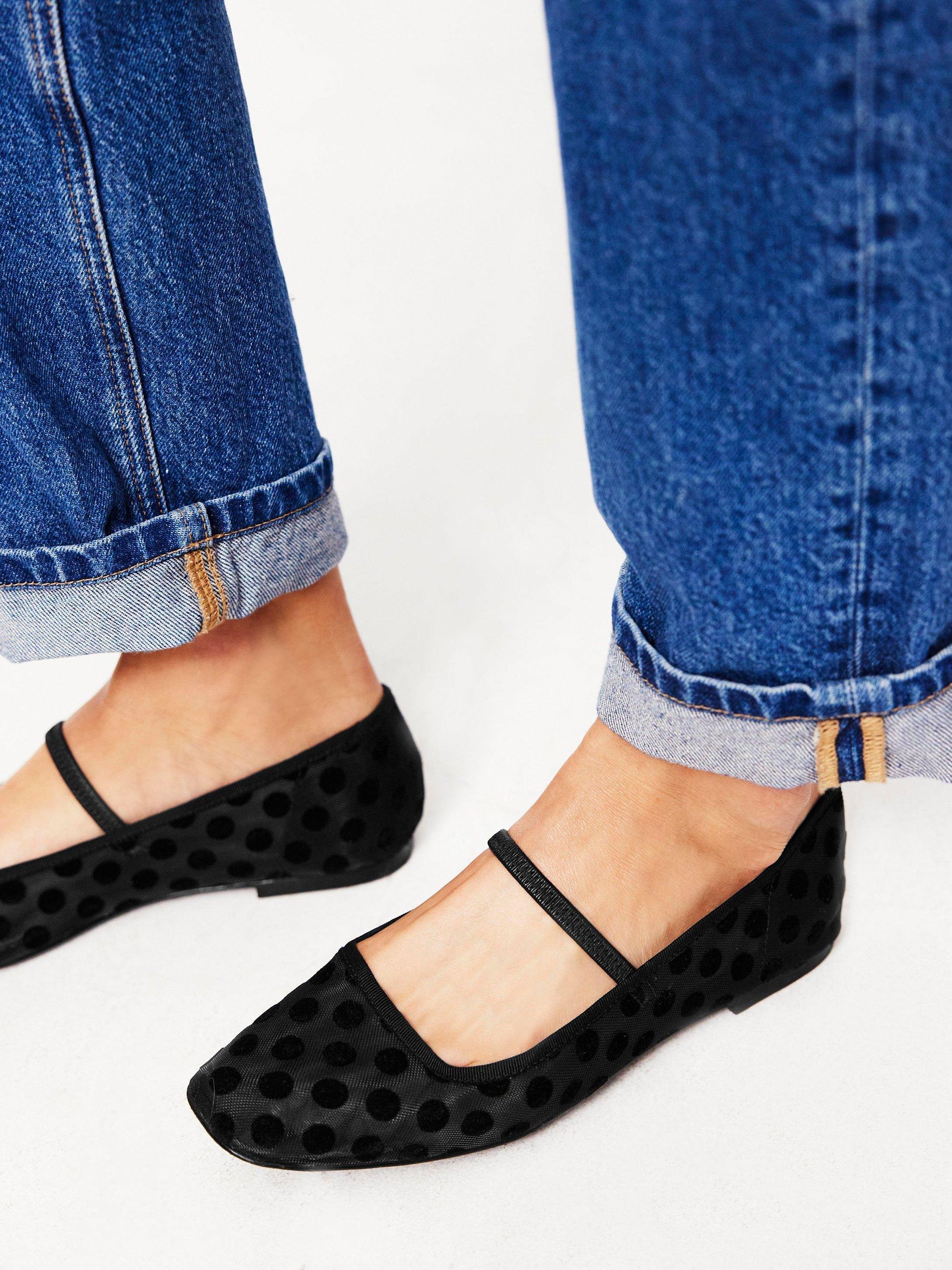 Product image 5 of 5, which shows Boden Leather Mary Jane Ballerina Pumps, Black, 5