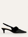 Boden Bow Kitten Heel Slingback Court Shoes, Black