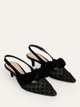 Boden Bow Kitten Heel Slingback Court Shoes, Black