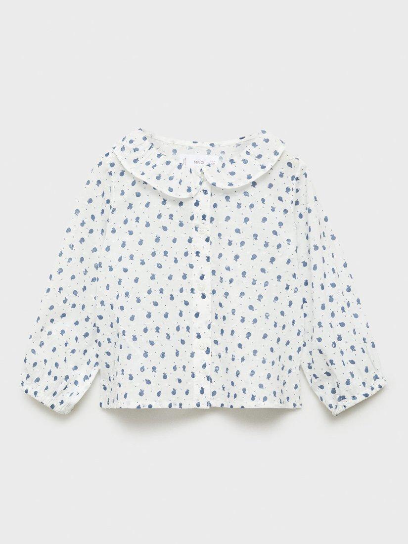 Mango Baby Illinois Peter Pan Collar Shirt, Natural White