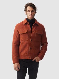 Rodd & Gunn Park Island Virgin Wool Blend Trucker Jacket, Tangerine