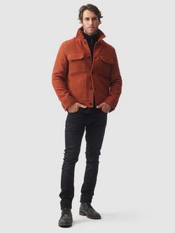 Rodd & Gunn Park Island Virgin Wool Blend Trucker Jacket - view 2, Tangerine