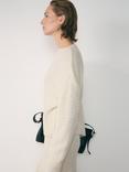 Mango Granado Ribbed Jumper, Beige