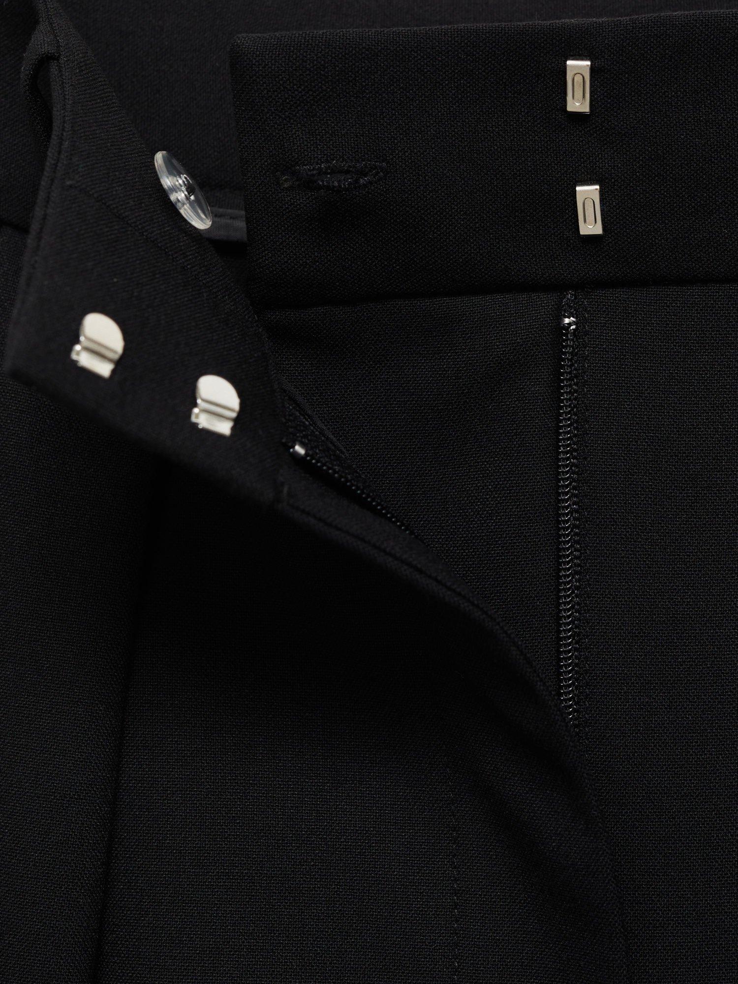 Product image 8 of 8, which shows Mango Gabi Pleat Wide Leg Trousers, Black, 10