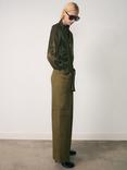 Mango Lazaro Wide Leg Cargo Trousers, Khaki