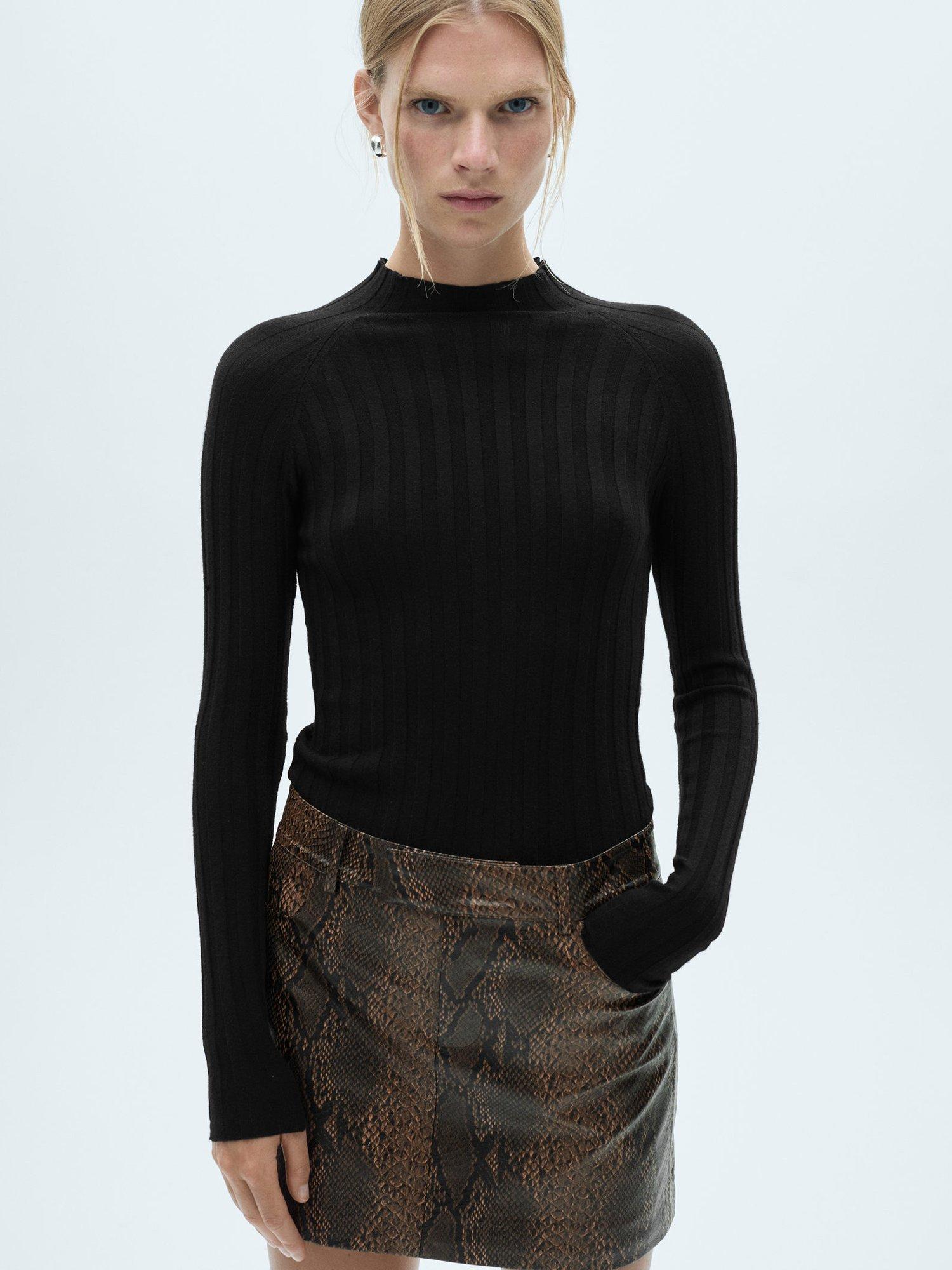 Product image 1 of 6, which shows Mango Kimmy Snake Print Mini Skirt, Light Beige, 12