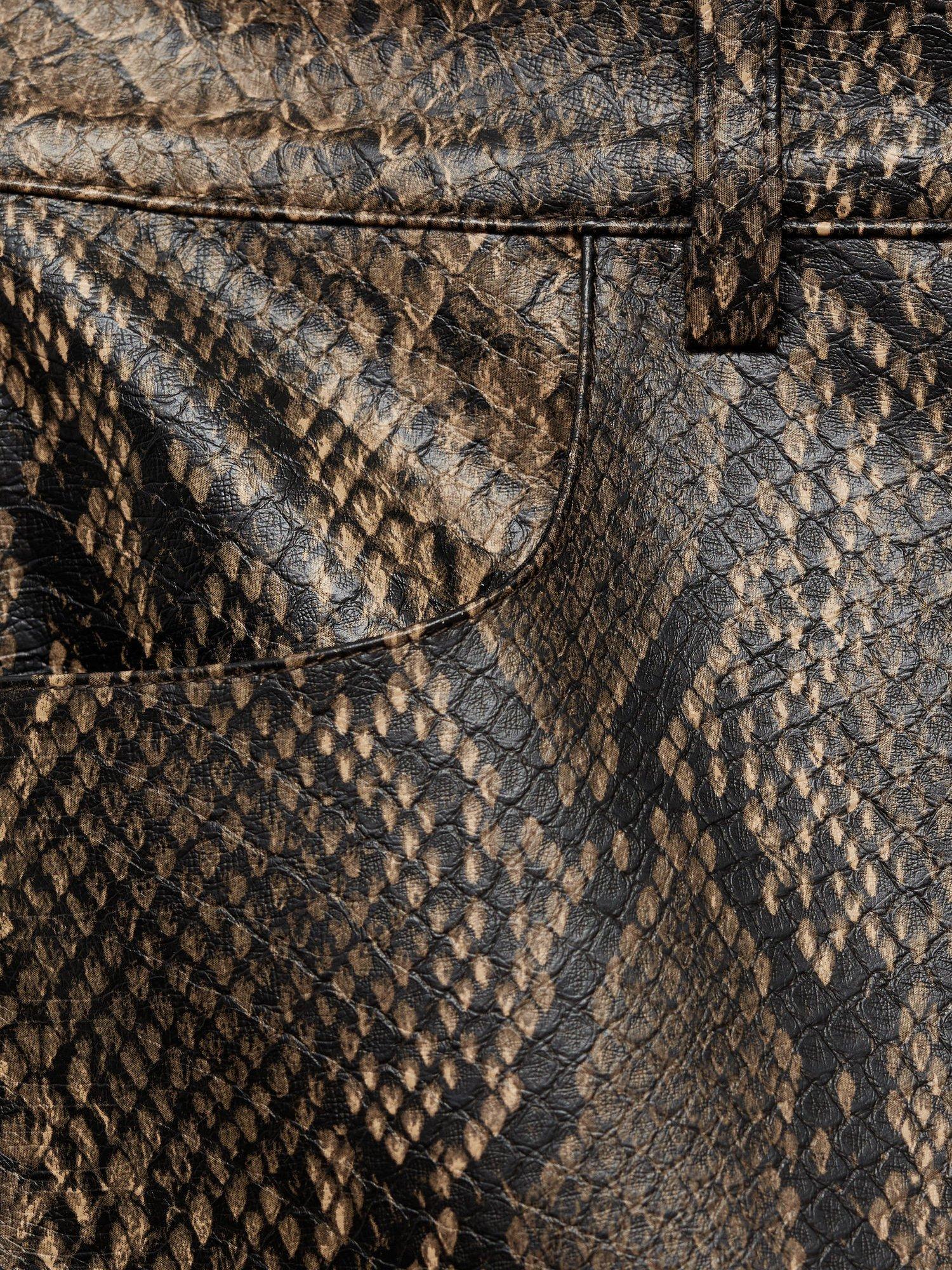 Product image 6 of 6, which shows Mango Kimmy Snake Print Mini Skirt, Light Beige, 12