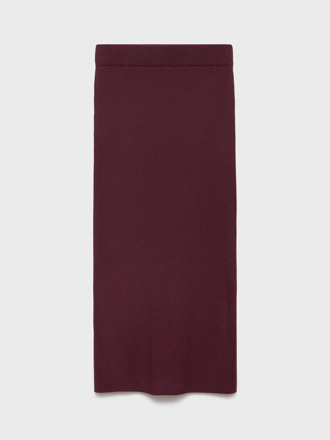 Product image 3 of 8, which shows Mango Moza Skirt, Dark Red, S