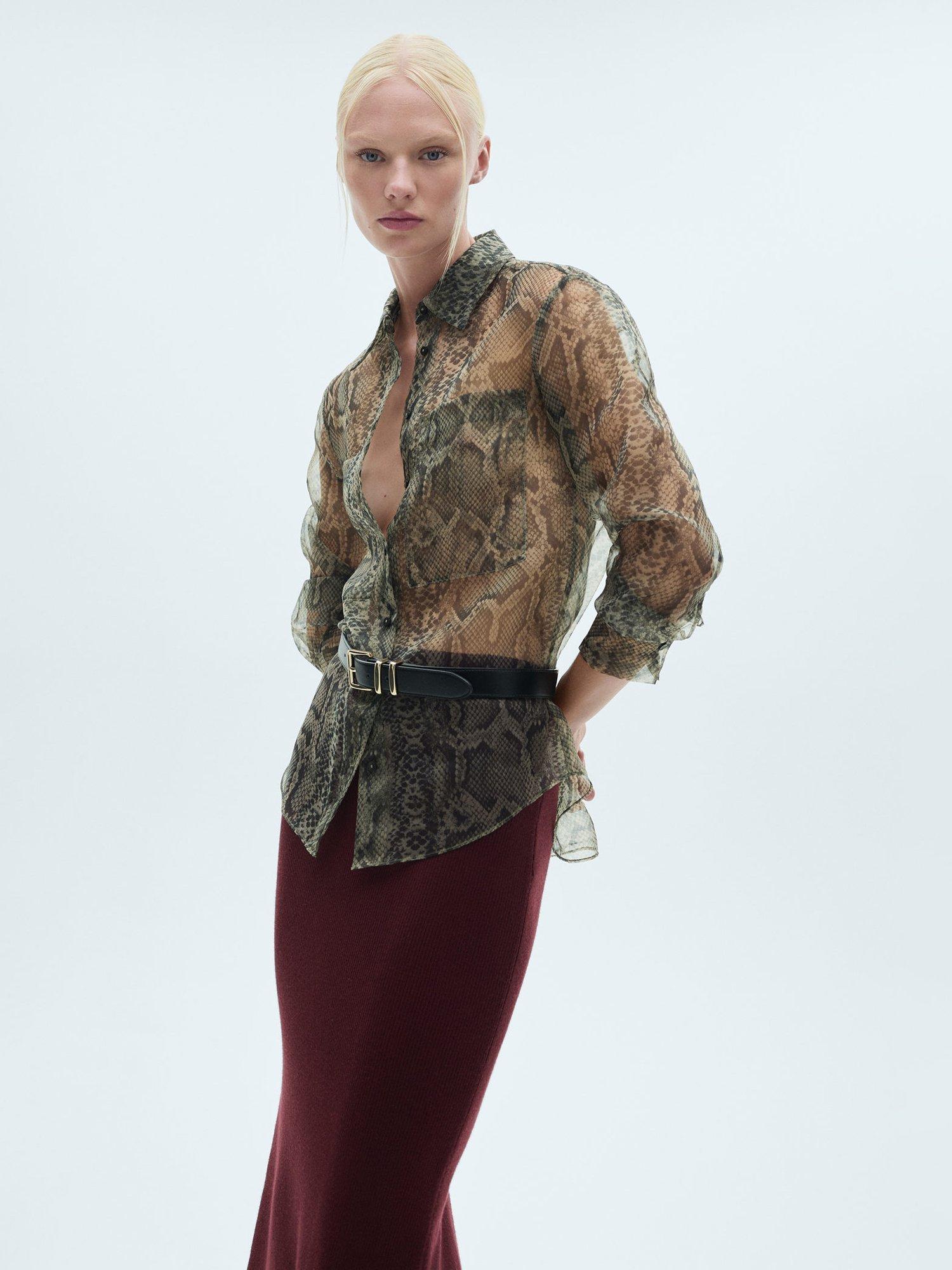 Product image 6 of 8, which shows Mango Moza Skirt, Dark Red, S