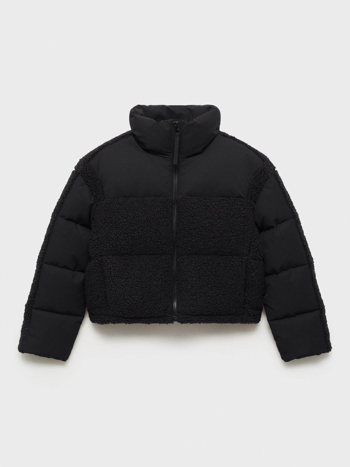 Product image 3 of 7, which shows Mango Furry Boucle Jacket, Black, L