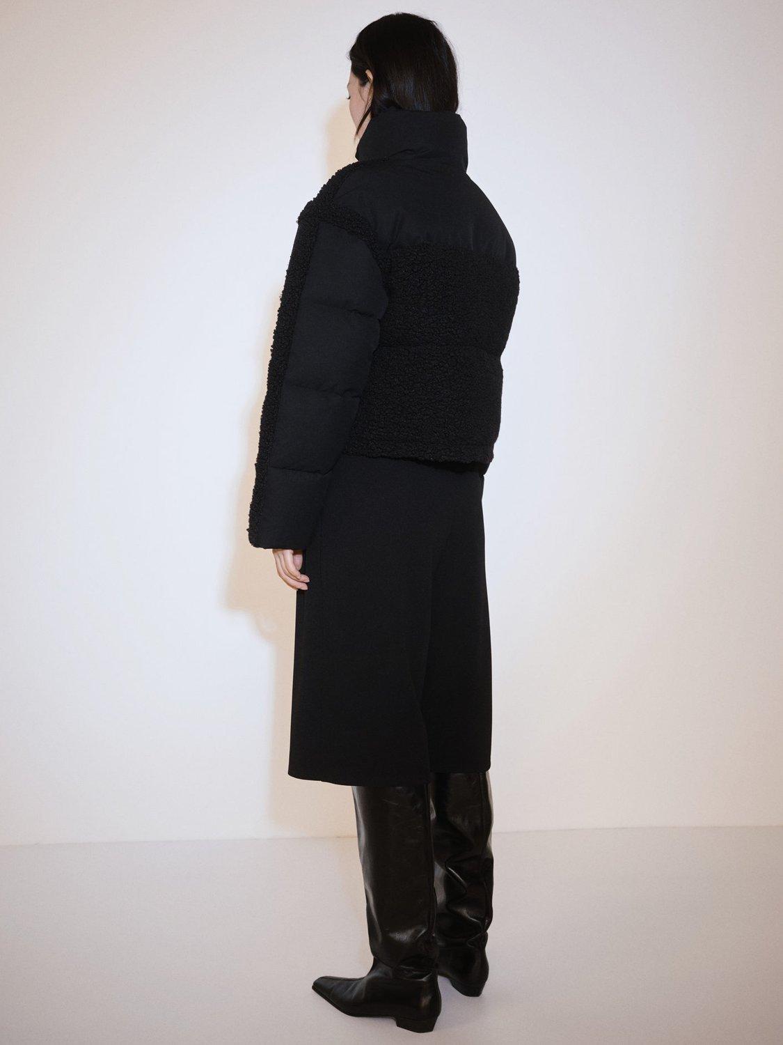 Product image 4 of 7, which shows Mango Furry Boucle Jacket, Black, L