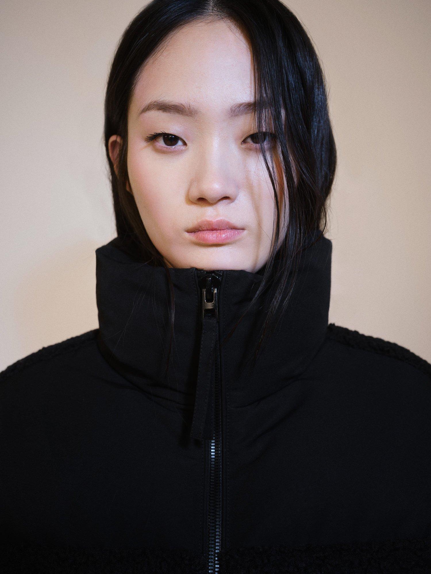 Product image 6 of 7, which shows Mango Furry Boucle Jacket, Black, L