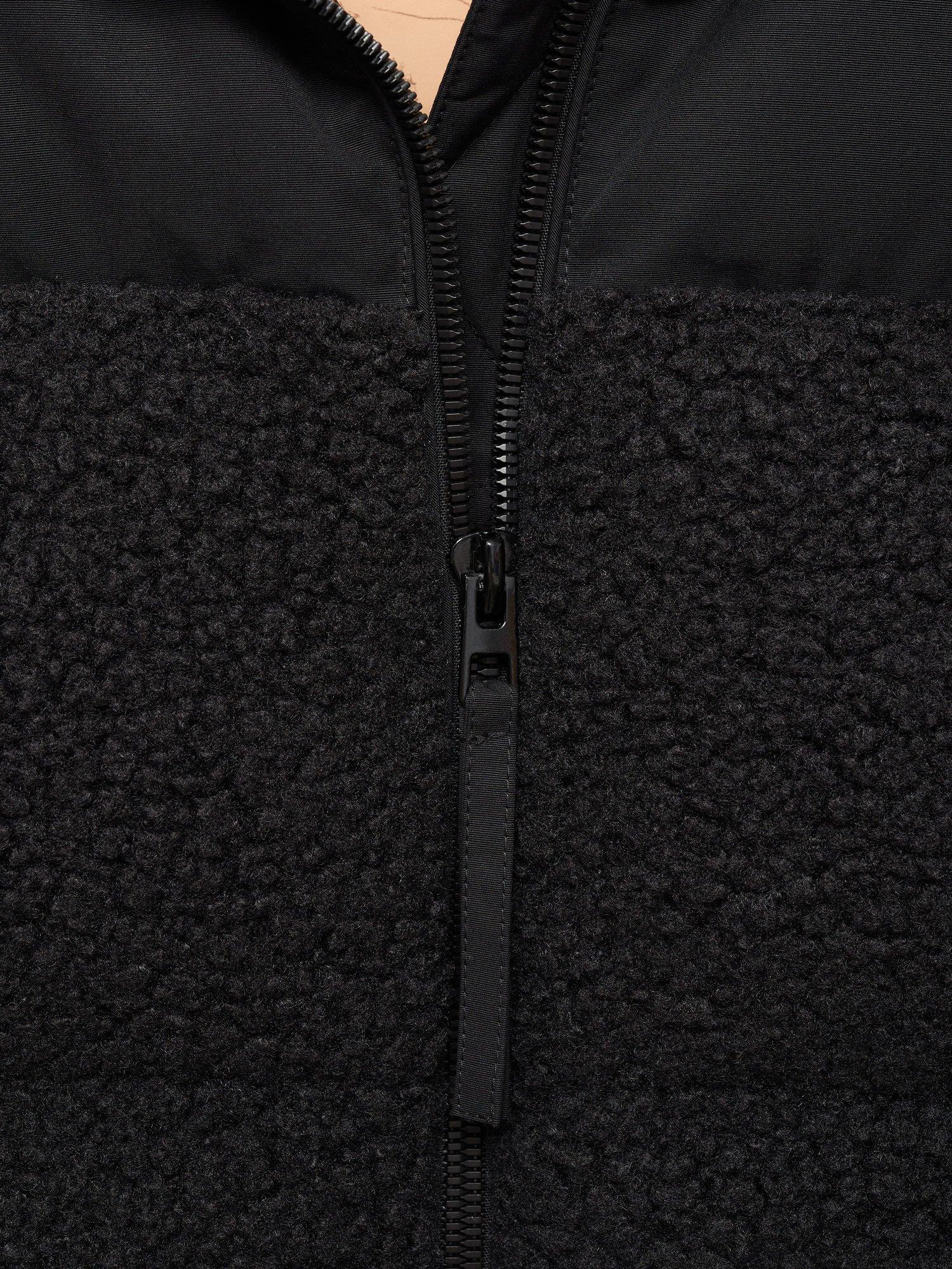 Product image 7 of 7, which shows Mango Furry Boucle Jacket, Black, L