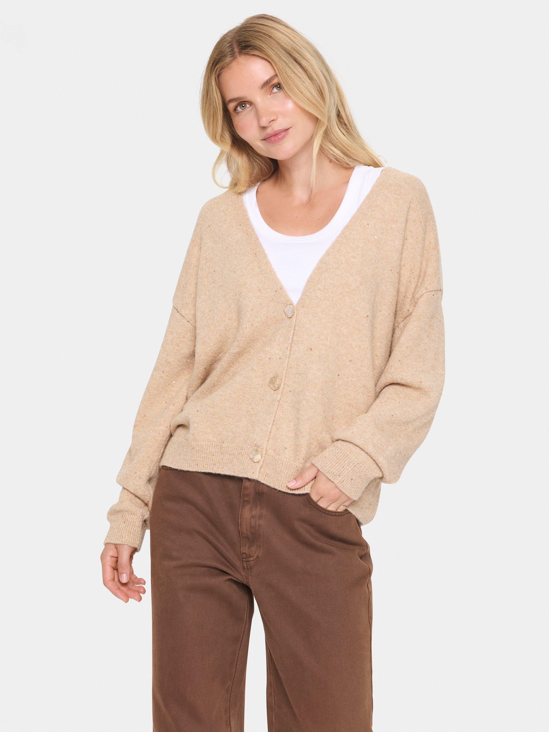 Saint Tropez Haya Sparkle Cardigan, Macadamia