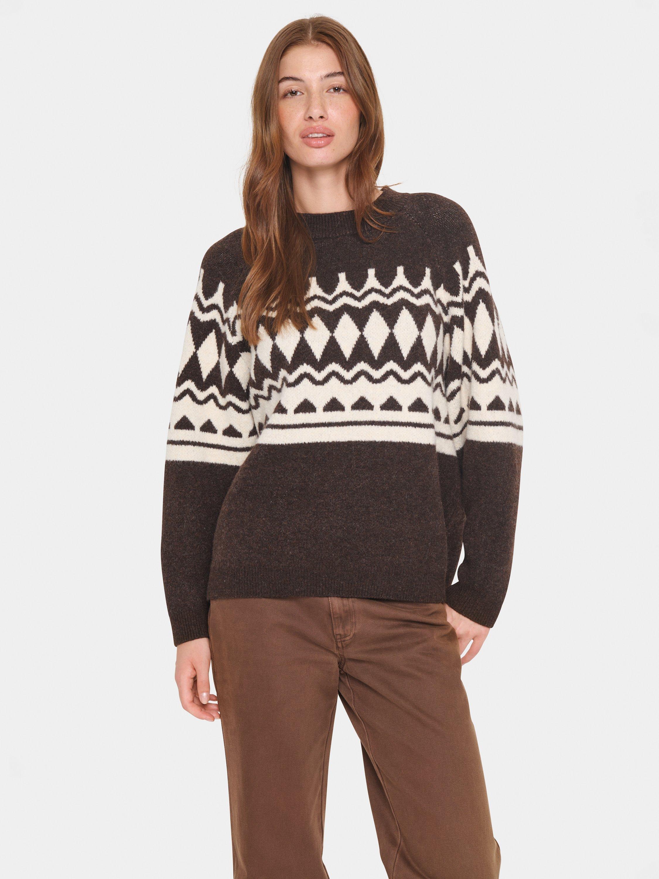 Saint Tropez Hedda Fair Isle Jumper, Brown