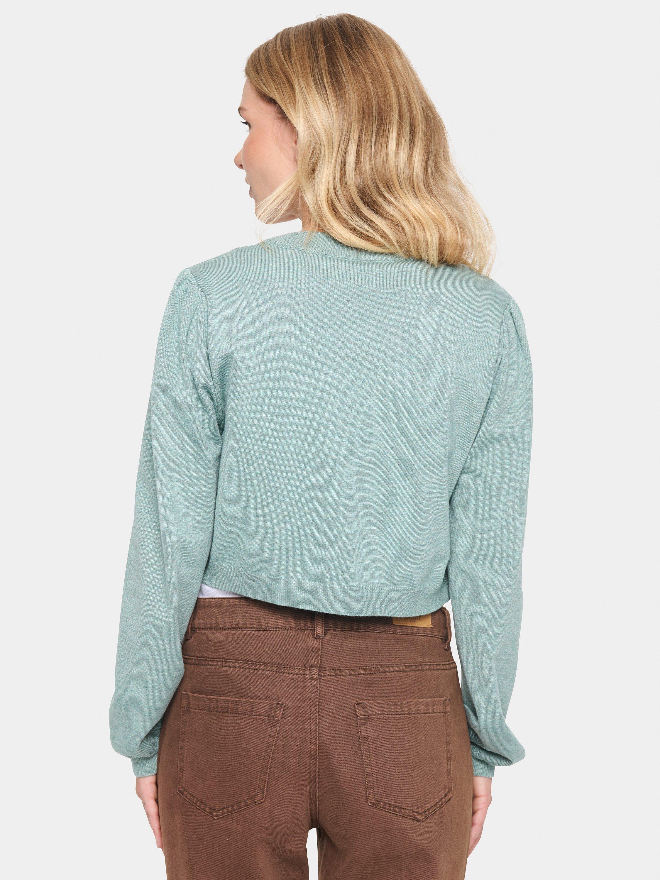 Product image 2 of 4, which shows Saint Tropez Mila Rib Knit Bolero, Blue Surf, M