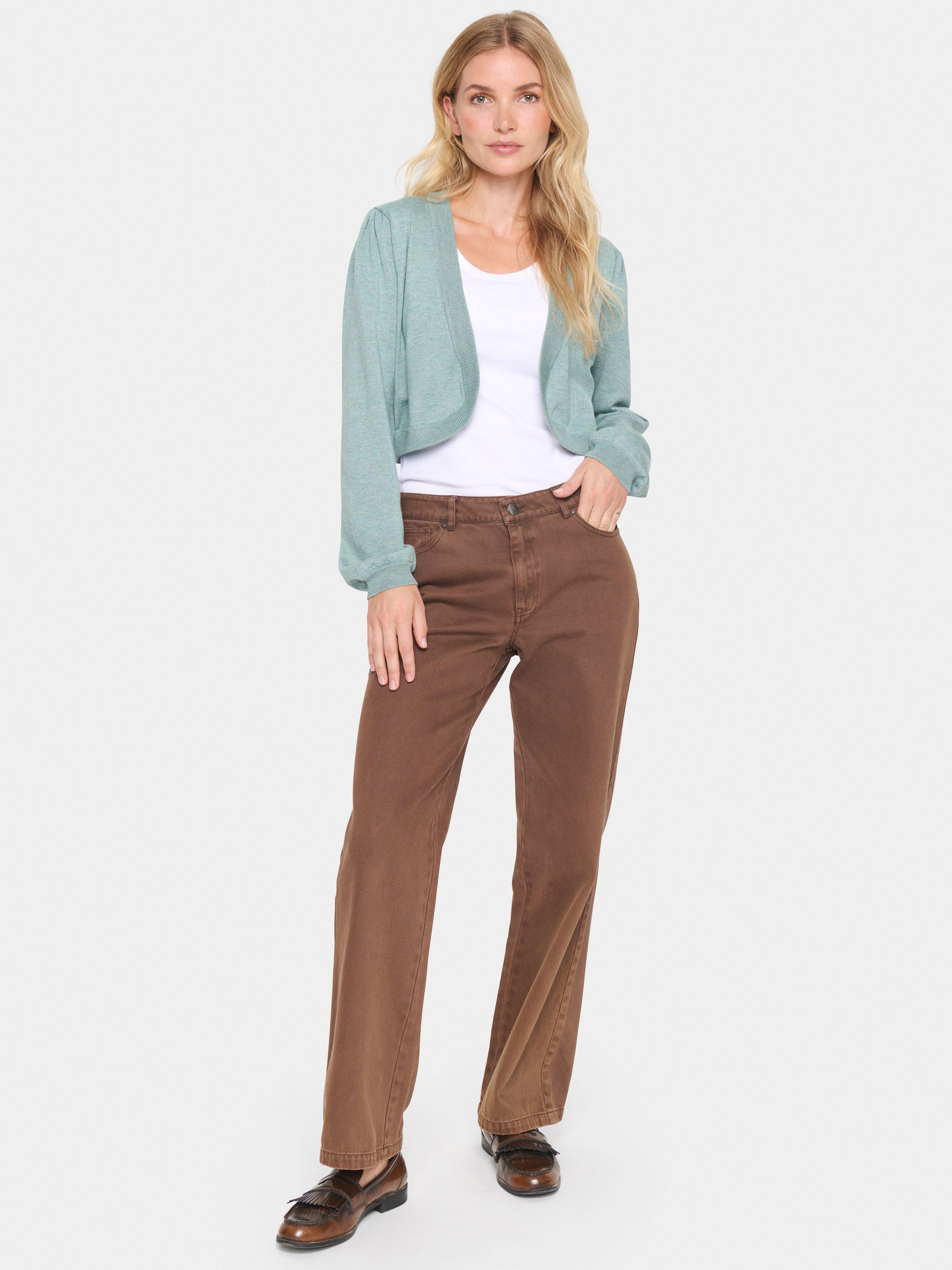 Product image 3 of 4, which shows Saint Tropez Mila Rib Knit Bolero, Blue Surf, M