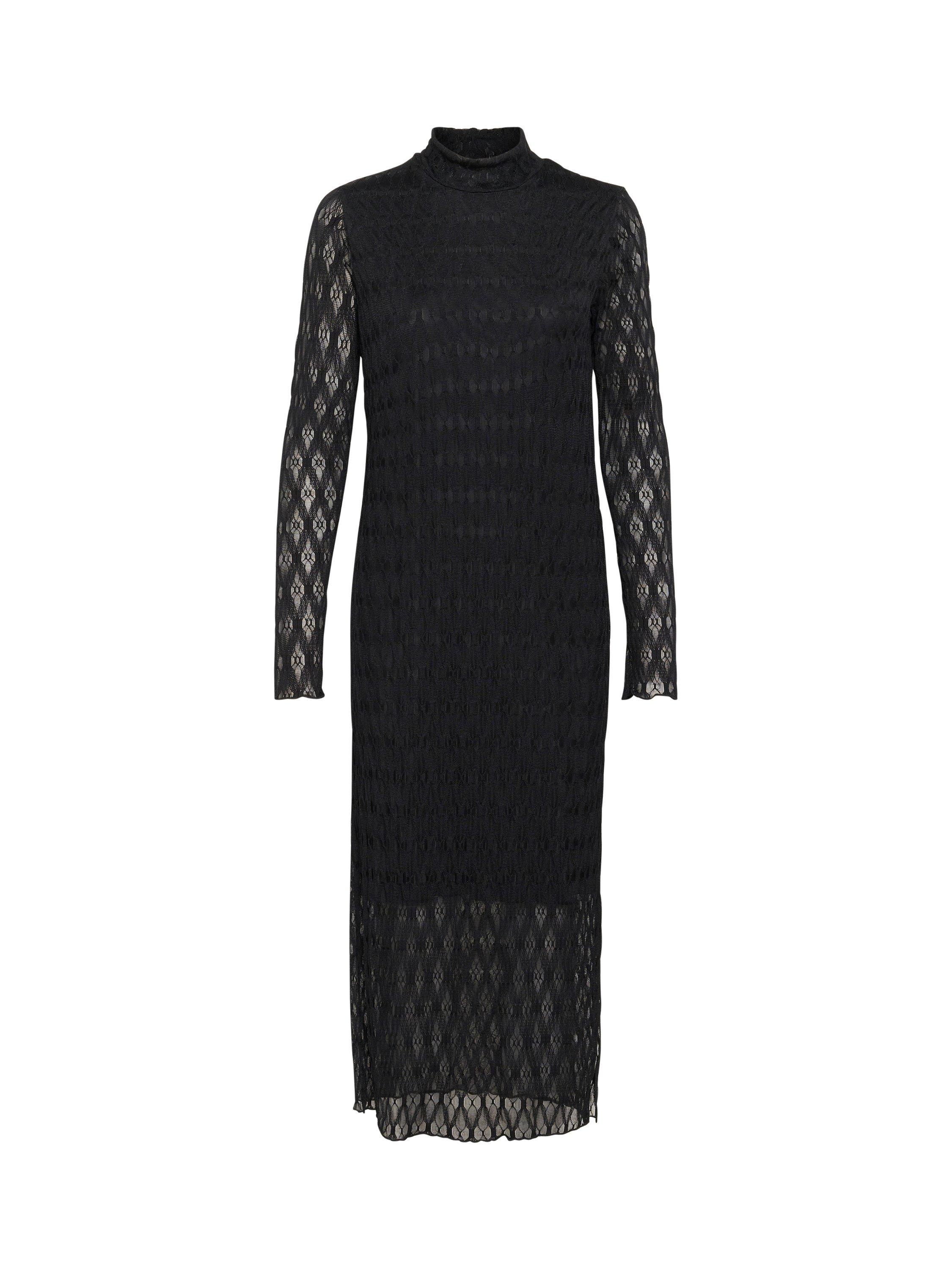 Product image 5 of 6, which shows Saint Tropez Hattie Geometric Sheer Midi Bodycon Dress, Black, XS