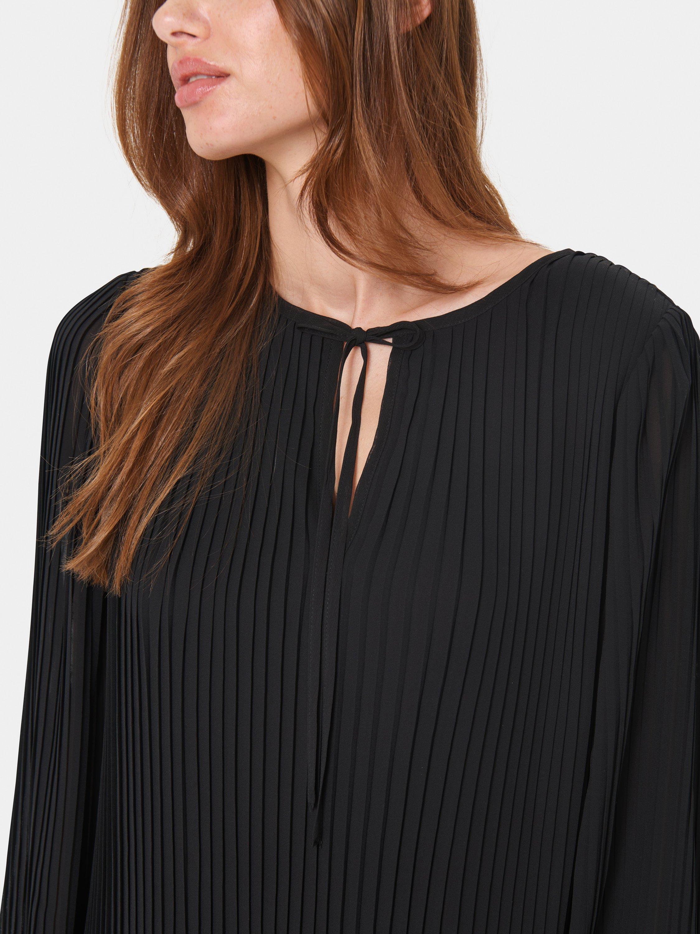 Product image 4 of 6, which shows Saint Tropez Hooma Pleat Tie Neck Dress, Black, S