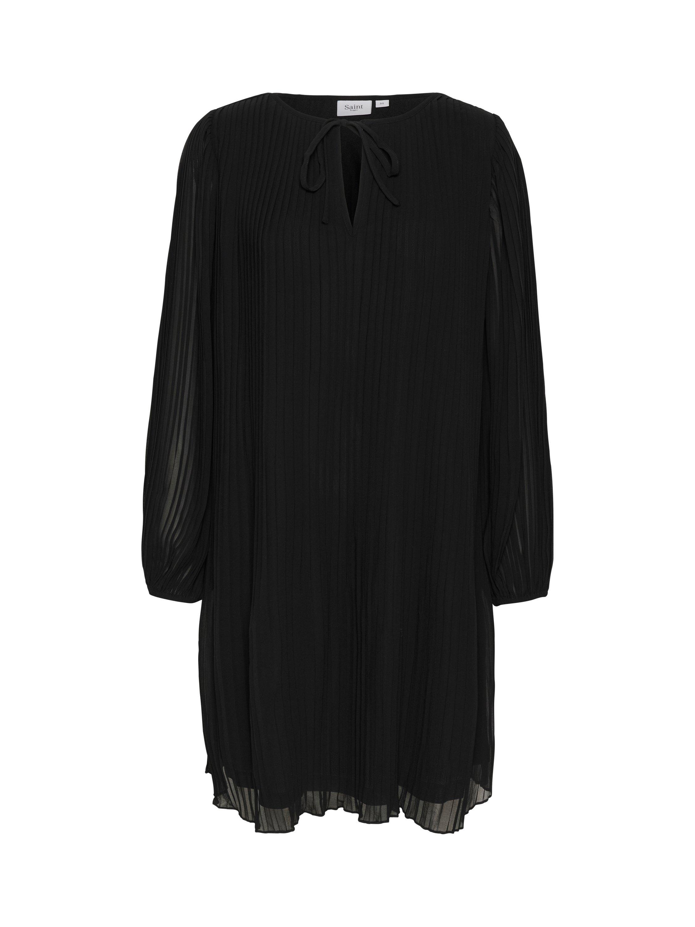Product image 5 of 6, which shows Saint Tropez Hooma Pleat Tie Neck Dress, Black, S