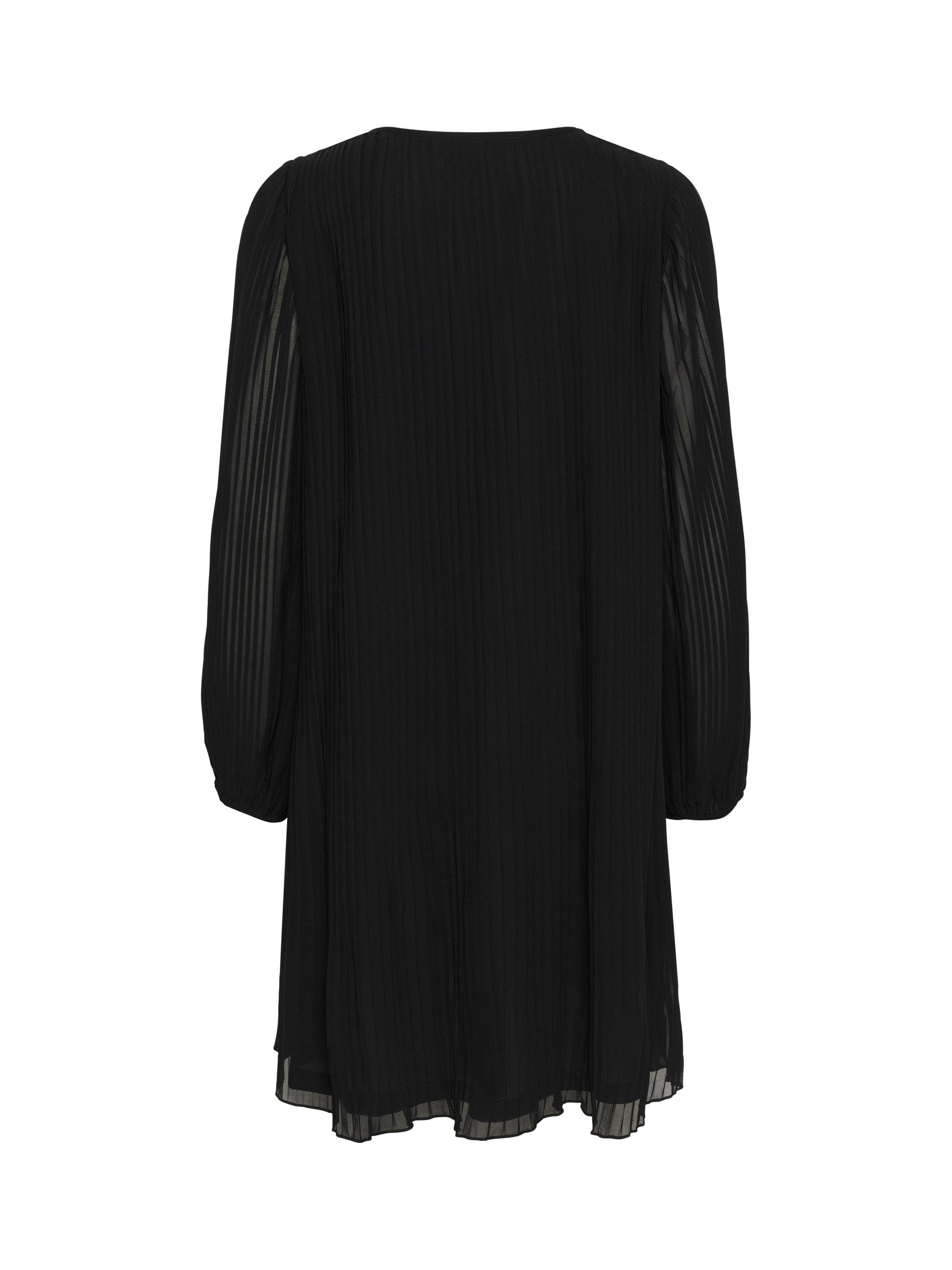 Product image 6 of 6, which shows Saint Tropez Hooma Pleat Tie Neck Dress, Black, S