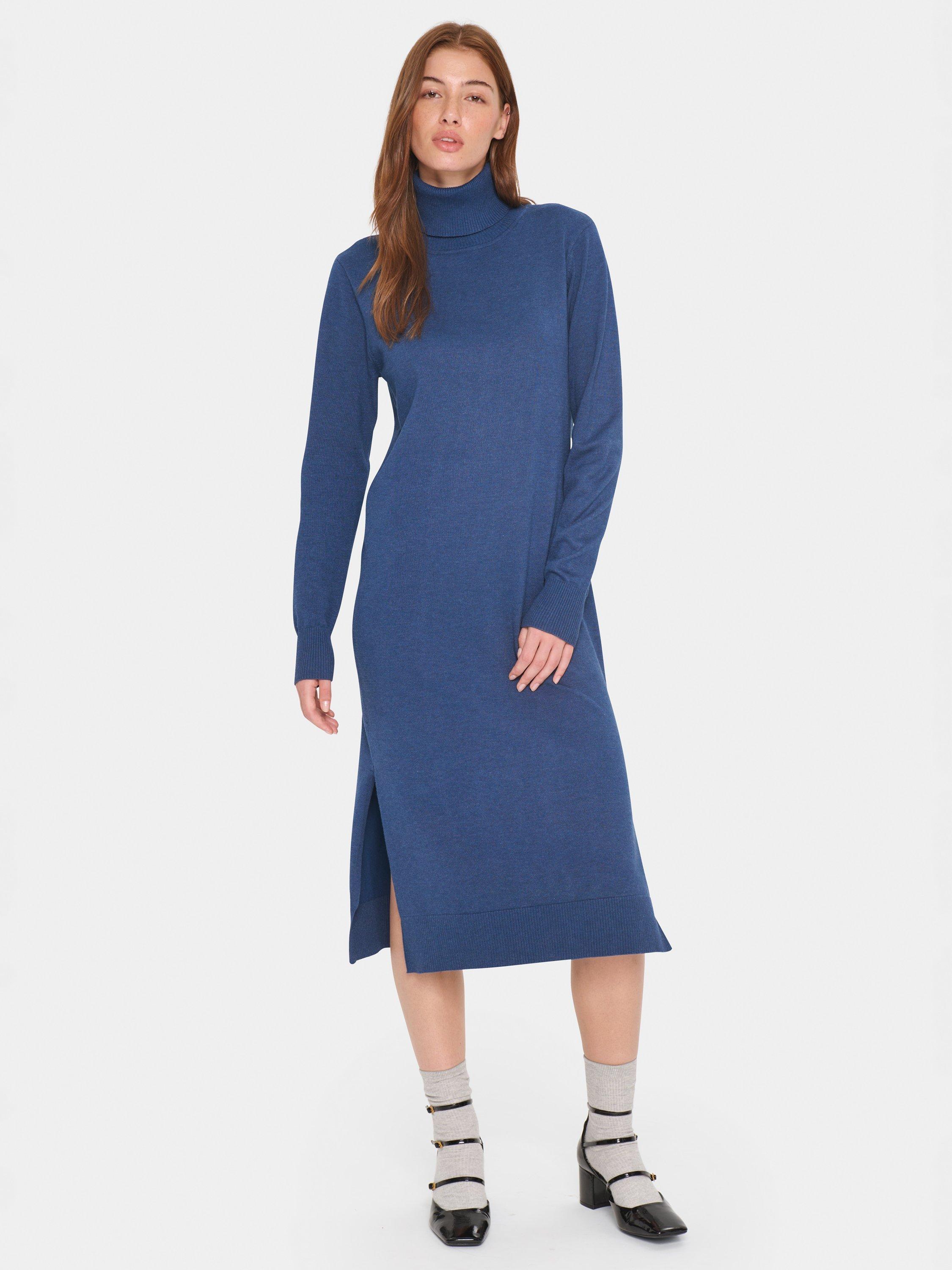 Product image 1 of 5, which shows Saint Tropez Mila Roll Neck Midi Jumper Dress, Titan Melange, XS