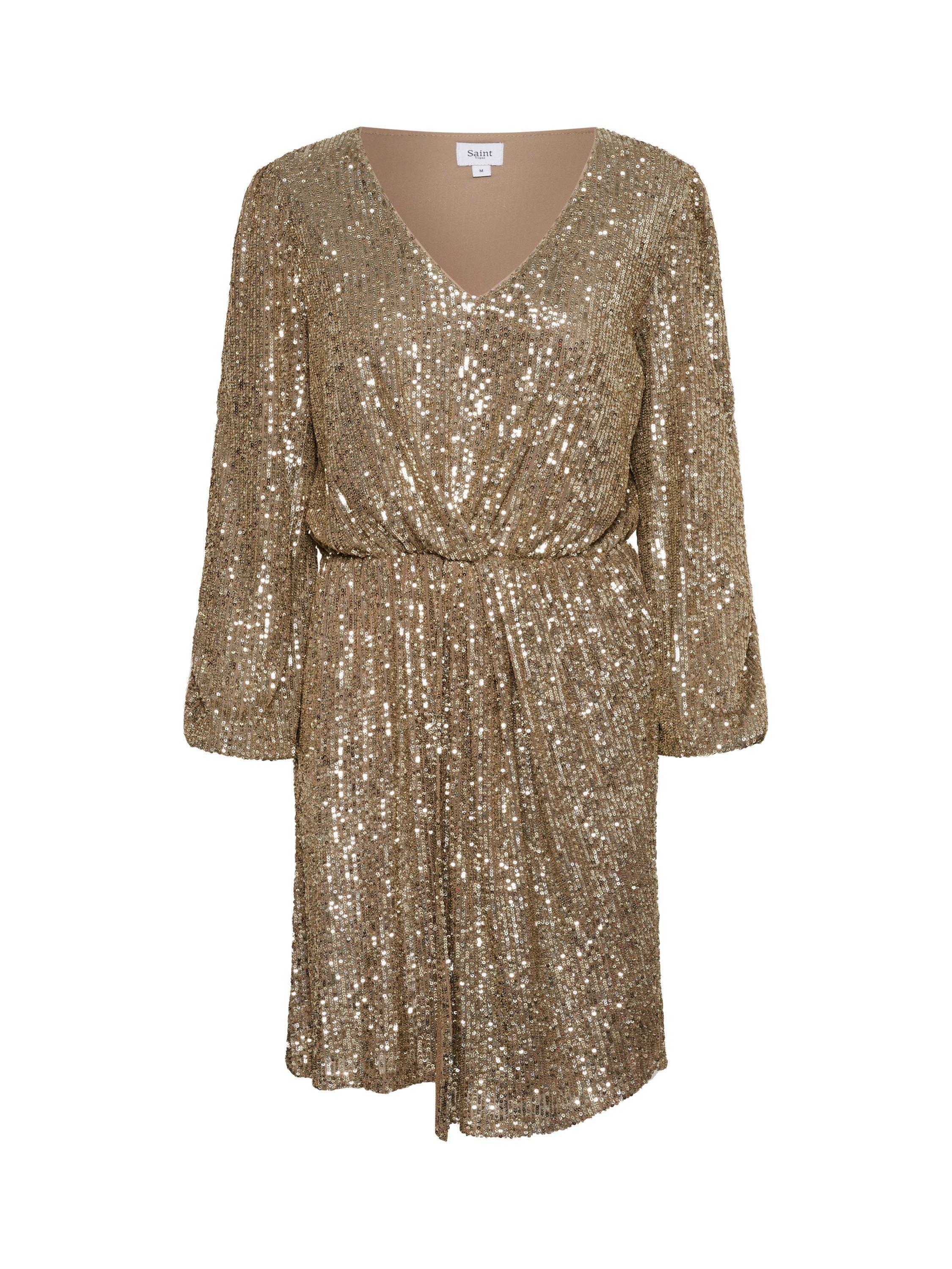 Product image 5 of 6, which shows Saint Tropez Xenira Sequin Cocktail Mini Dress, Asti, XS