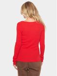 Saint Tropez Gill Wool Blend Fitted Jumper, Red