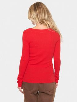 Saint Tropez Gill Wool Blend Fitted Jumper, Red - view 2, Red