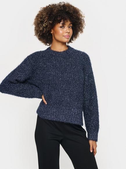 Saint Tropez Halfa Chunky Glitter Jumper, Night Sky
