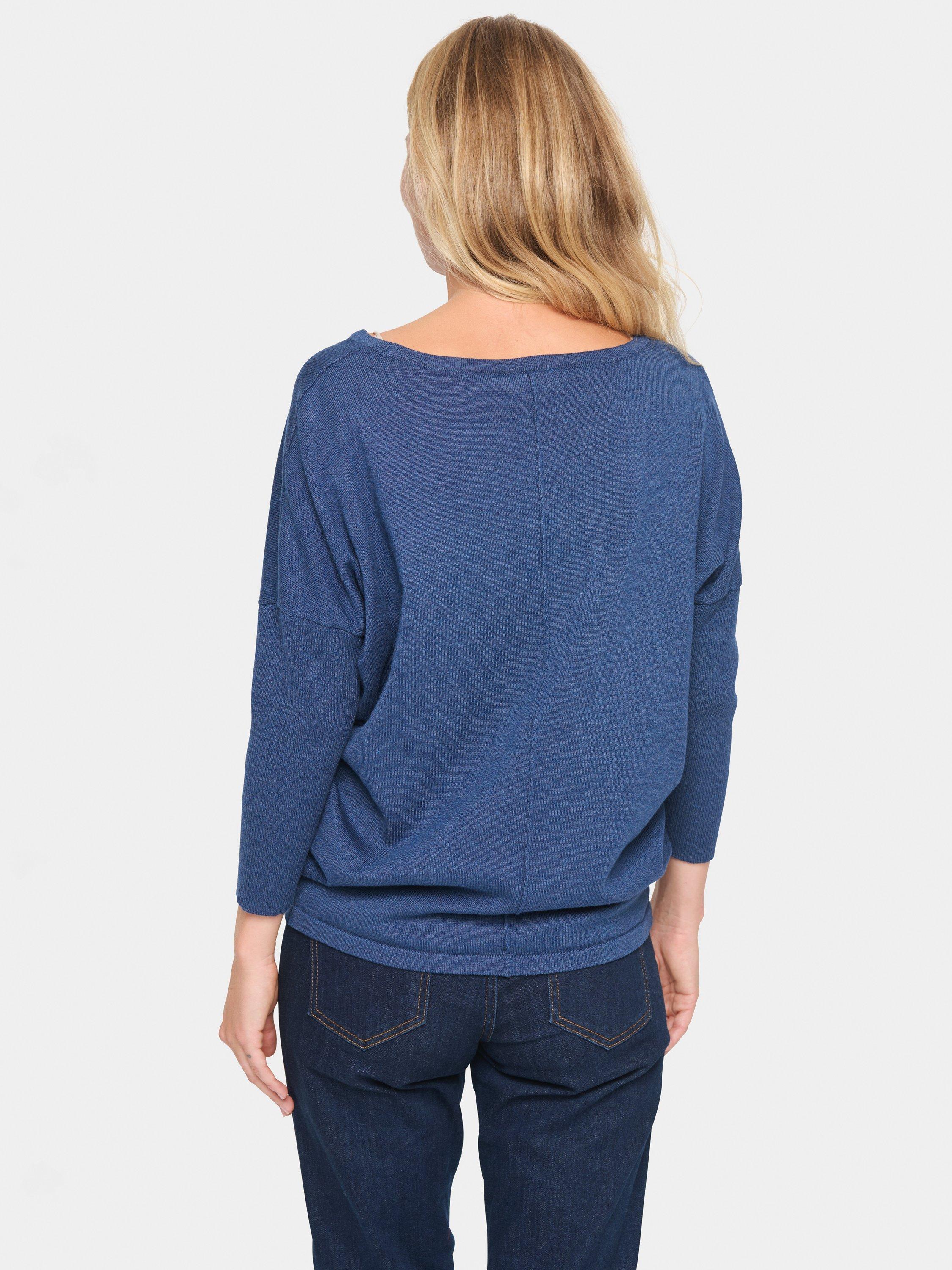 Product image 2 of 6, which shows Saint Tropez Mila 3/4 Sleeve Jumper, Titan Melange, M