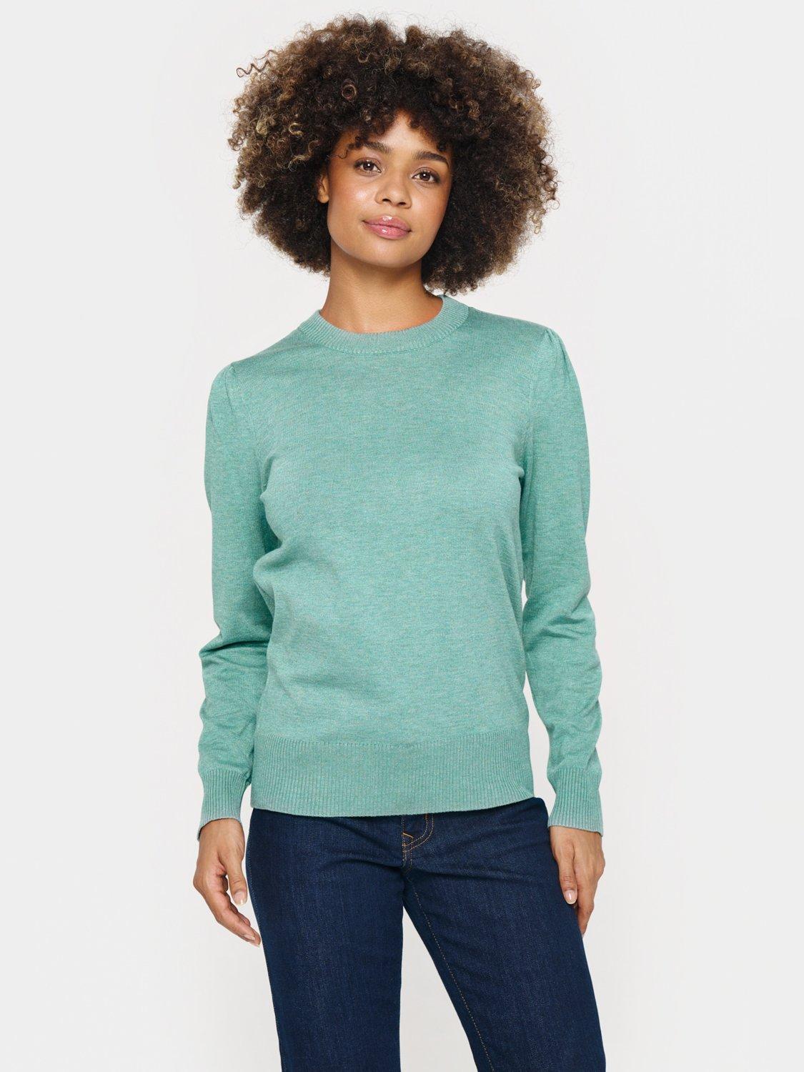 Product image 1 of 4, which shows Saint Tropez Mila Long Sleeve Jumper, Blue Surf, XS