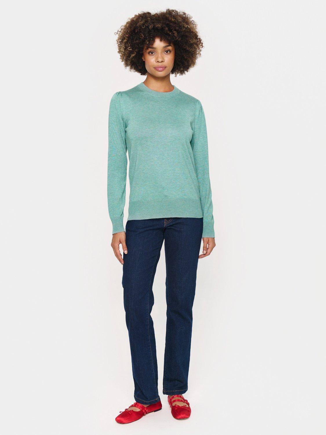 Product image 3 of 4, which shows Saint Tropez Mila Long Sleeve Jumper, Blue Surf, XS