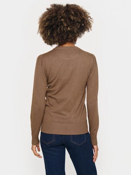 Saint Tropez Mila Long Sleeve Jumper, Shitake Melange - view 2, Shitake Melange
