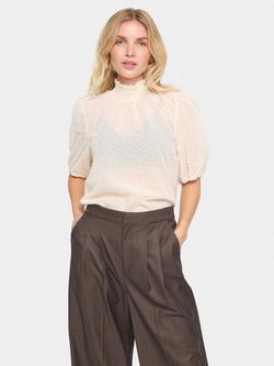 Saint Tropez Helma Semi Sheer Blouse, Ice, Ice