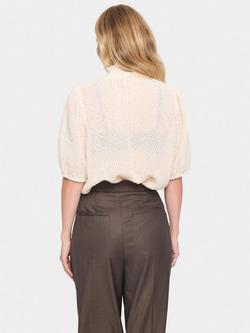 Saint Tropez Helma Semi Sheer Blouse, Ice - view 2, Ice