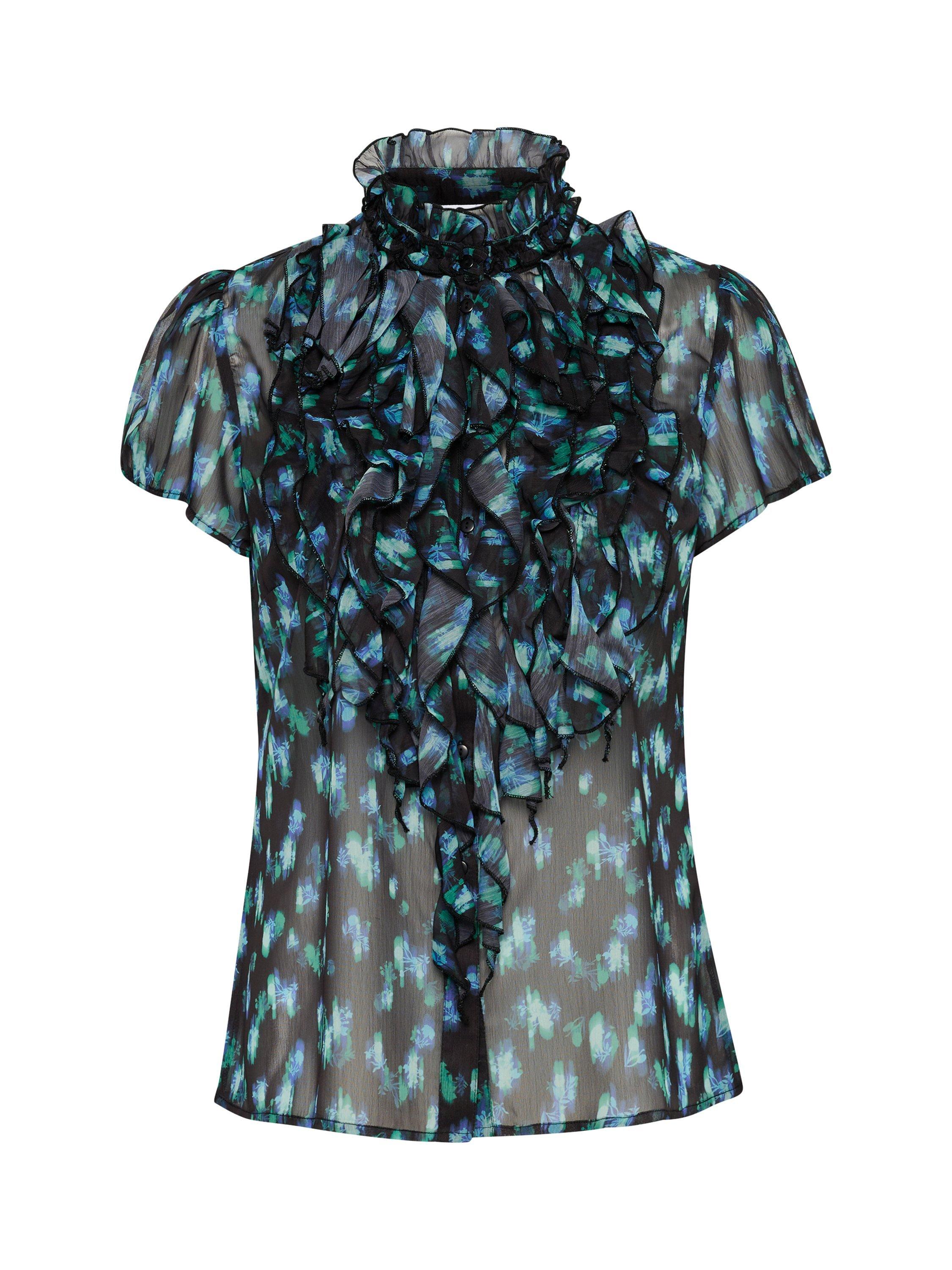 Product image 5 of 6, which shows Saint Tropez Lilja Floral Ruffle Top, Blurry Mini Blooms, M