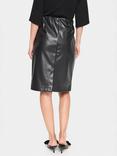 Saint Tropez Dowie Faux Leather Elasticated Waist Skirt, Black