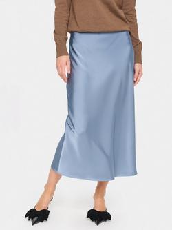 Saint Tropez Hafia Satin Midi Skirt, Flint Stone