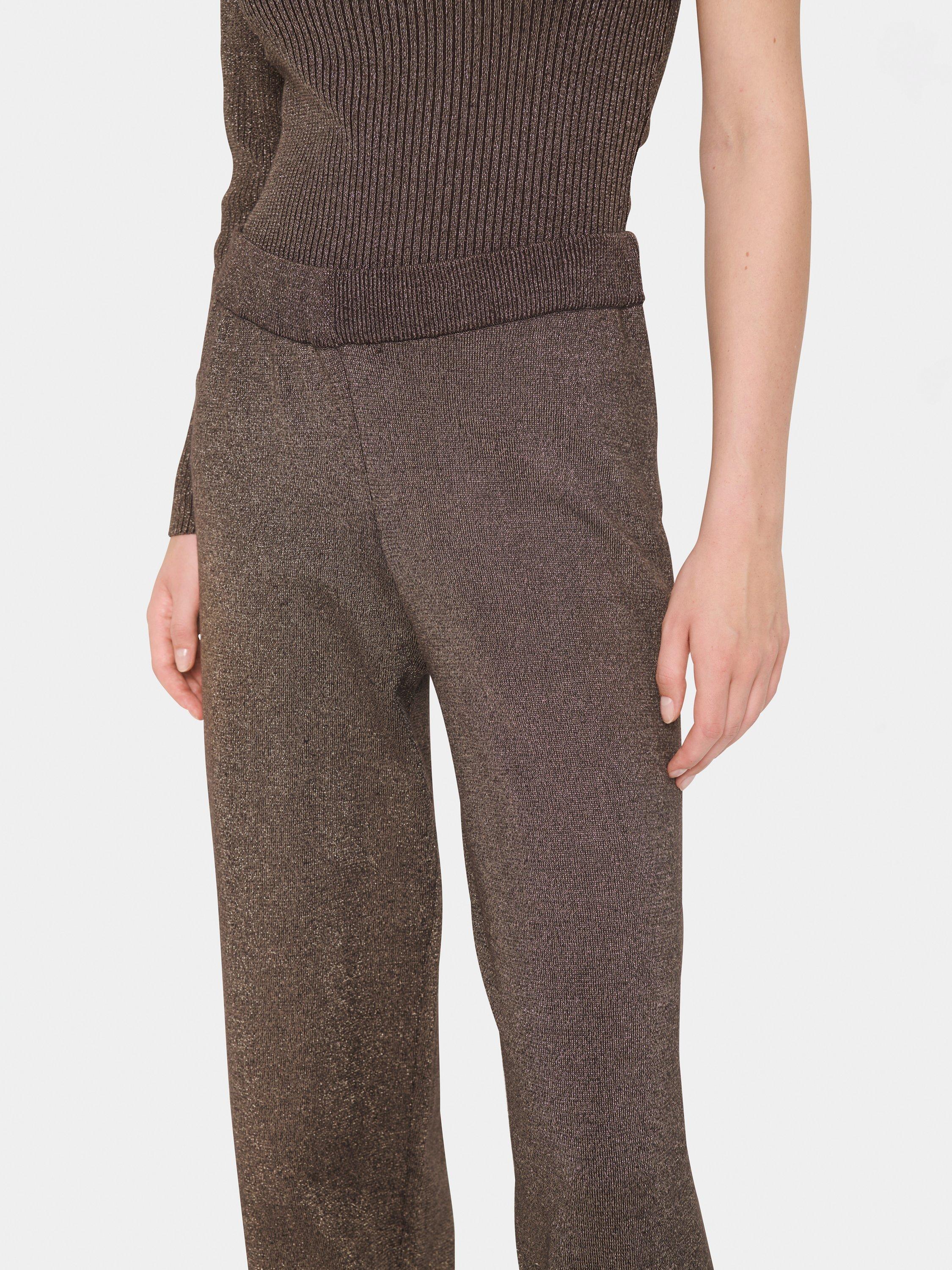 Product image 4 of 6, which shows Saint Tropez Kila Glitter Jersey Trousers, Mulch, M