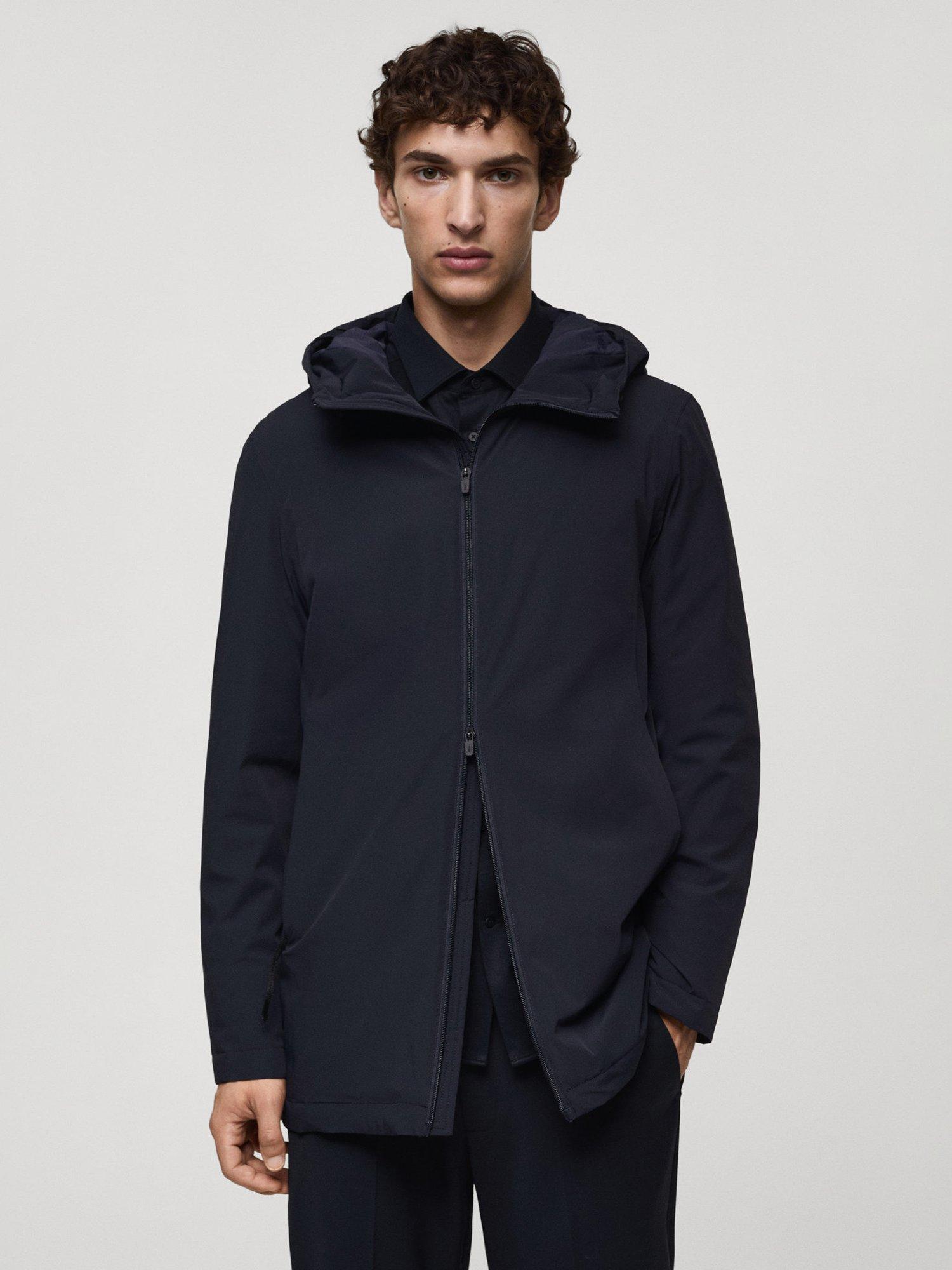 Mango Interval Waterproof Packaway Parka, Navy