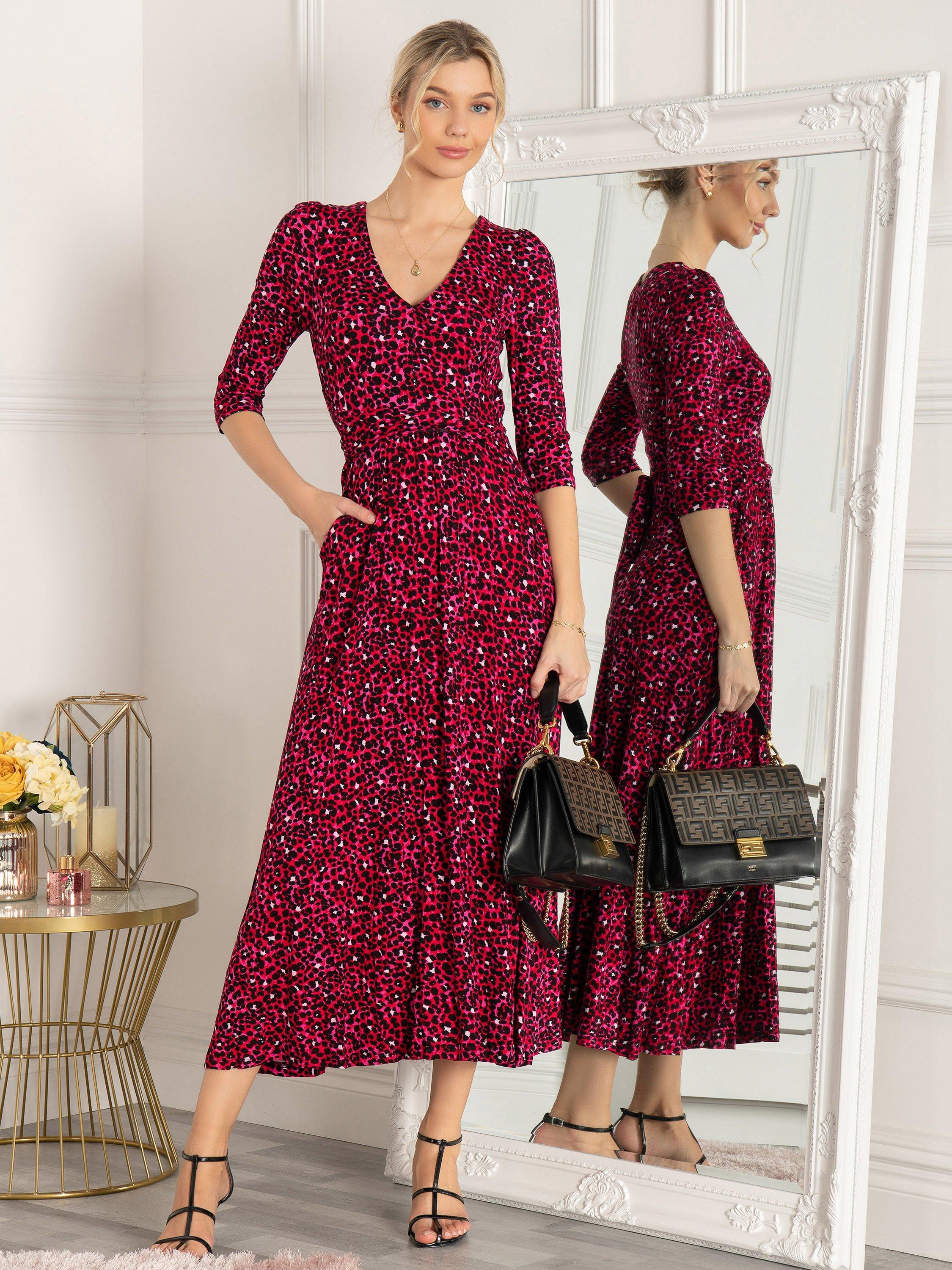 Jolie Moi Kamiyah Abstract Bold Maxi Dress, Pink
