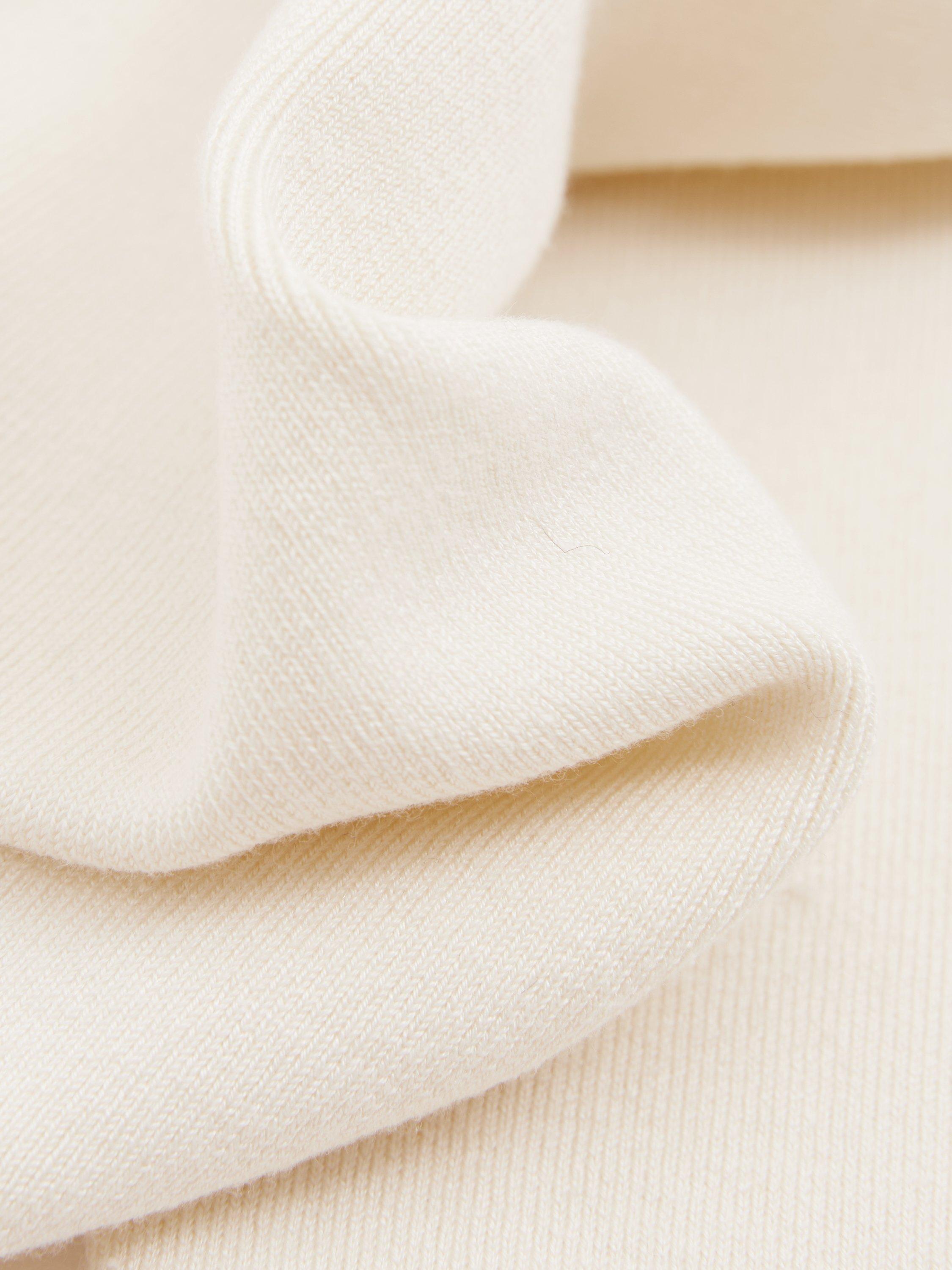 Product image 2 of 5, which shows Reiss Atelier Maeve Knitted Silk Rich Top, Off White, XS