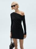 Mango Dakota Asymmetric Mini Dress, Black