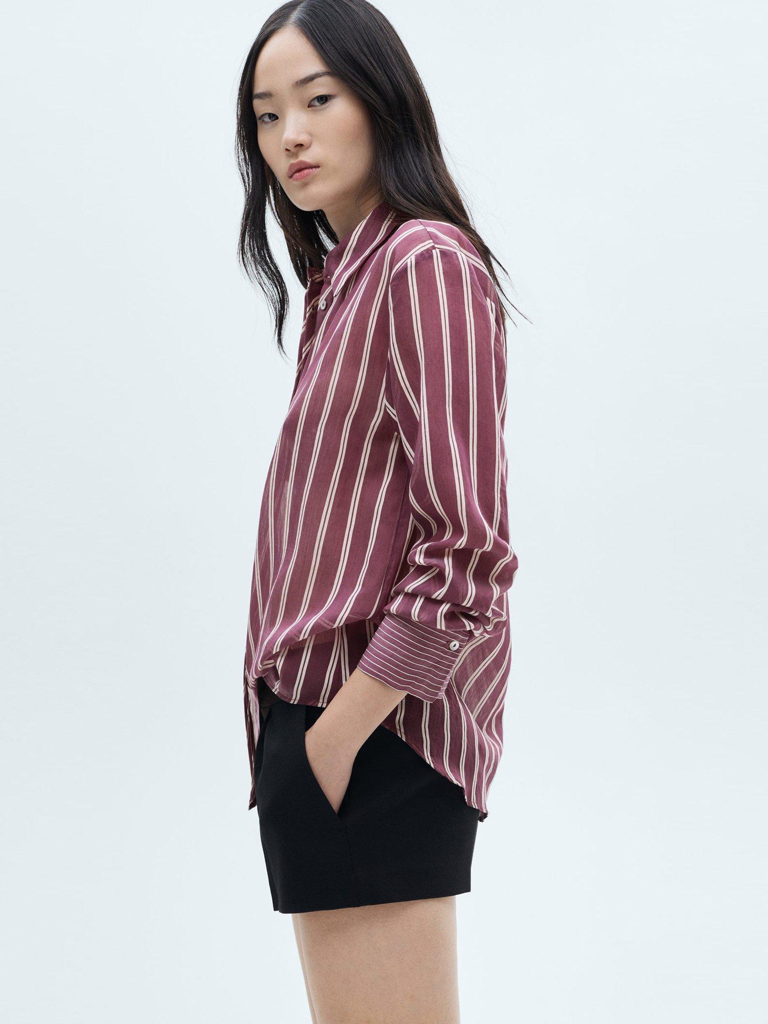 Mango Luis Stripe Shirt, Red/White