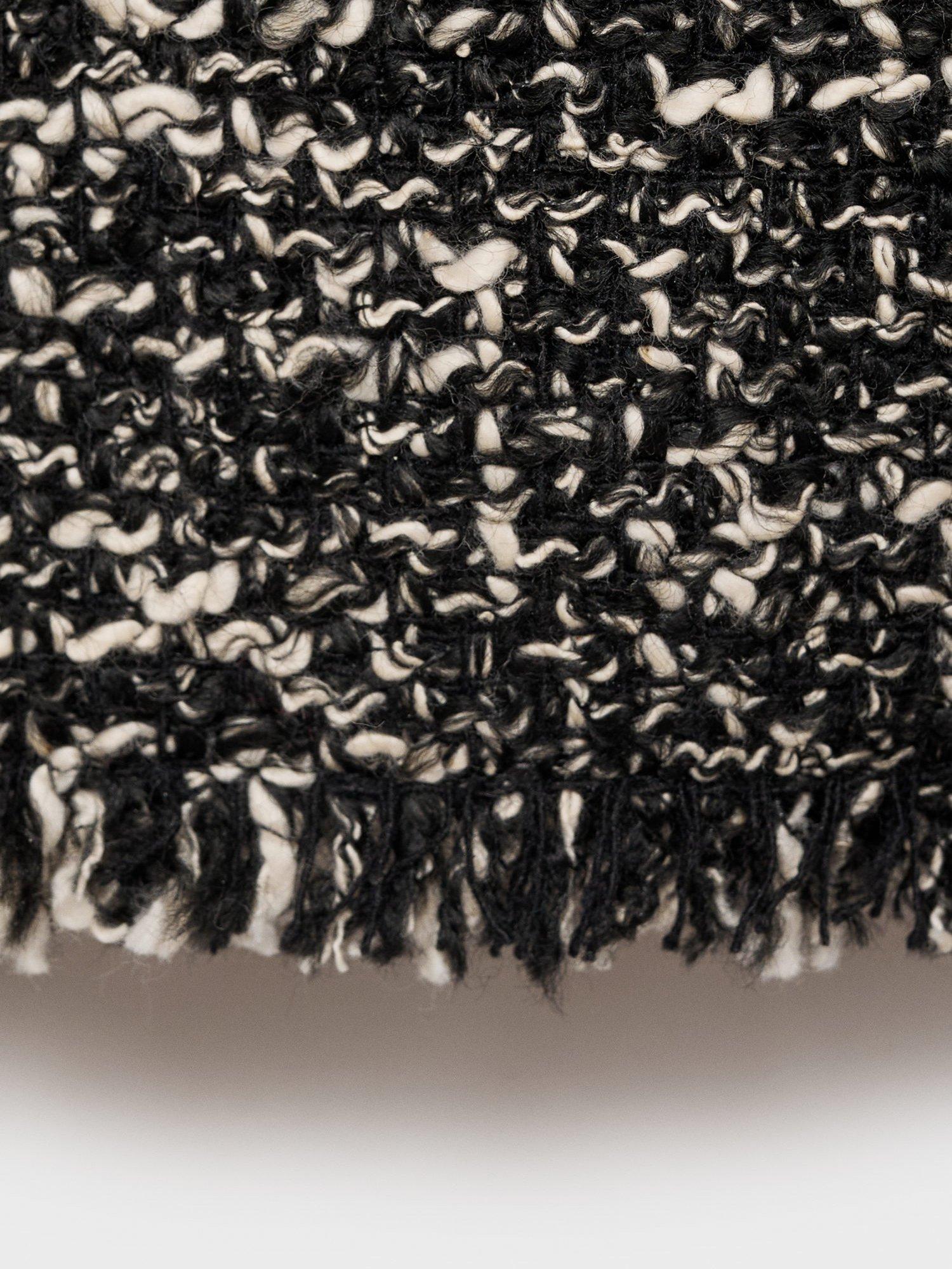 Product image 6 of 6, which shows Mango Salt Frayed Tweed Mini Skirt, Black, L